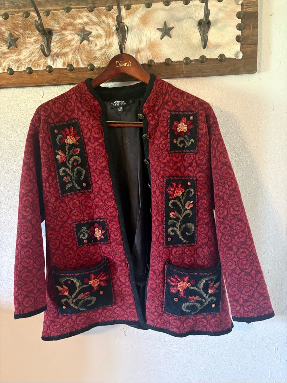 Embroidered Red Floral by Icelandic Design